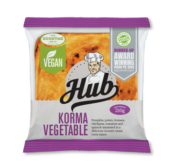 Hub korma & vegetable pie